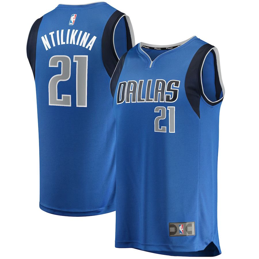 Men Dallas Mavericks #21 Frank Ntilikina Fanatics Branded Blue Fast Break Replica NBA Jersey->dallas mavericks->NBA Jersey